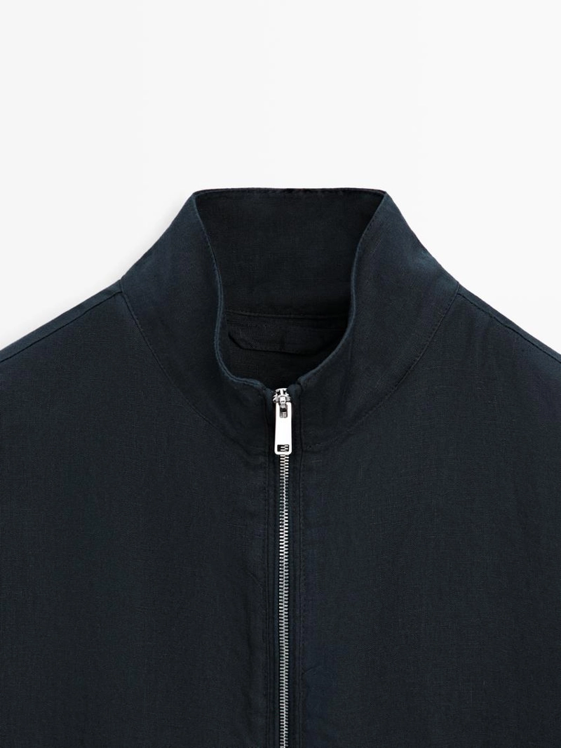 Льняная бомбер-куртка