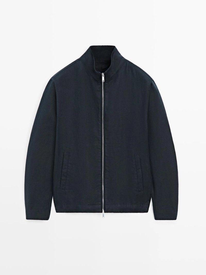 Льняная бомбер-куртка