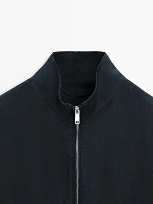 Льняная бомбер-куртка- Заказать в России