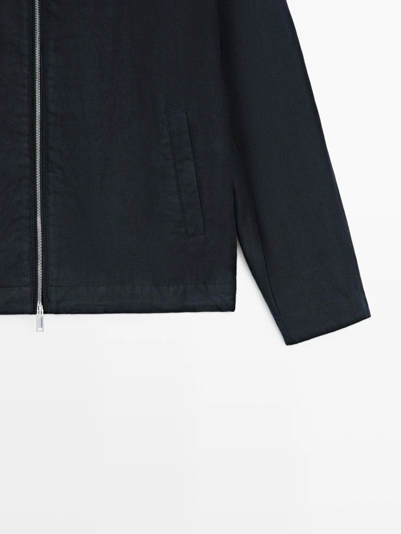 Льняная бомбер-куртка