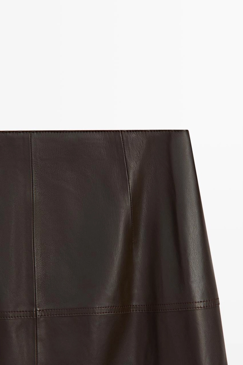 Юбка-миди из овечьей кожи с завязкой