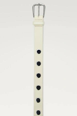 Кожанный ремень с заклепками и пряжкой- Заказать в России