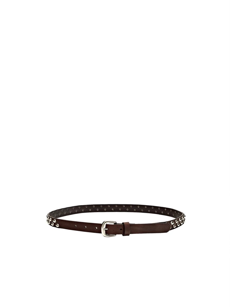 Кожанный ремень из нубука с деталями в виде заклепок