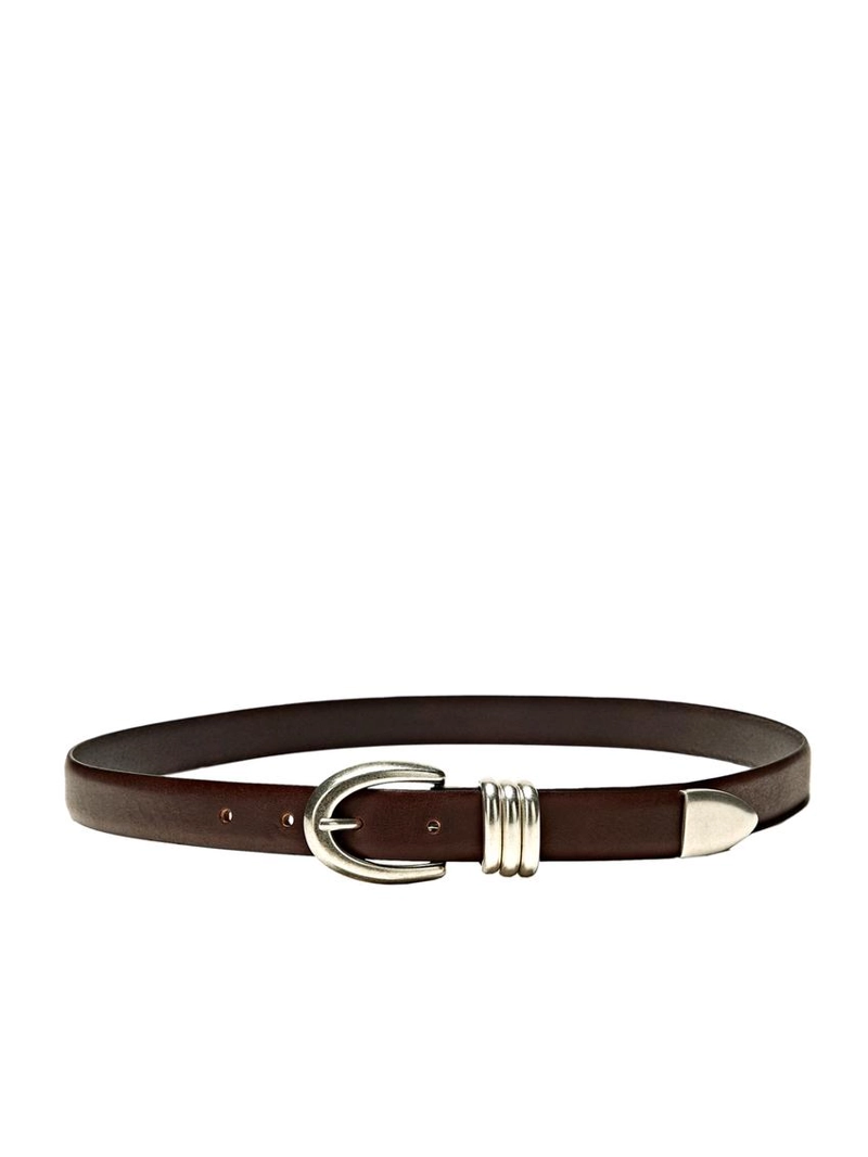 Кожанный ремень с металлической деталью