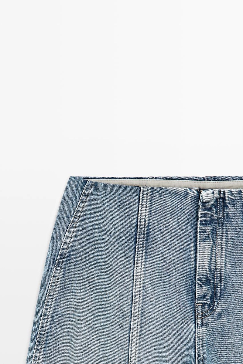 Джинсы широкие силуэта barrel с деталями швов