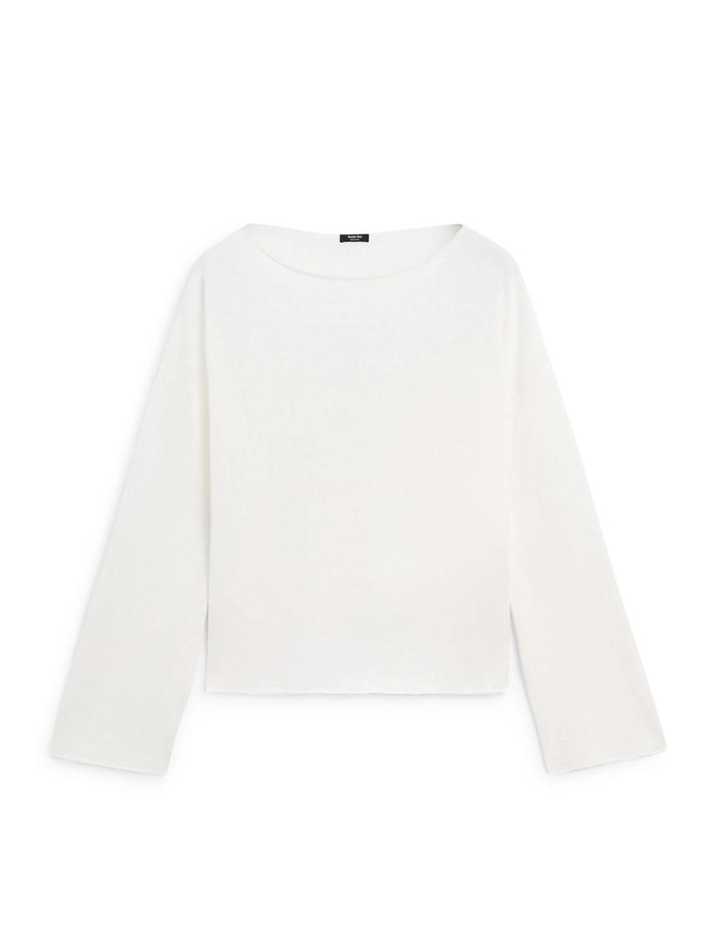 Пуловер из льна с лодочкой