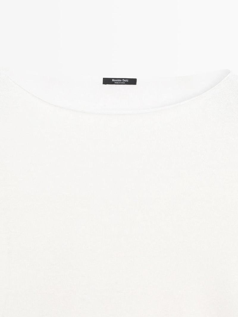 Пуловер из льна с лодочкой