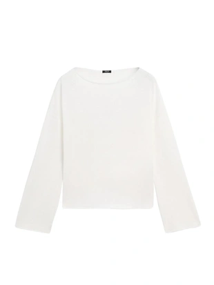 Пуловер из льна с лодочкой- Заказать в России