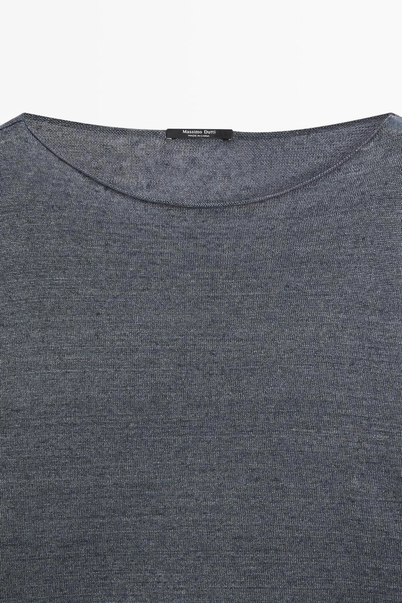 Свитер из льна с лодочкой