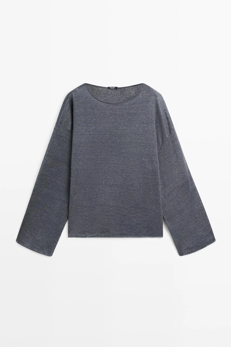 Свитер из льна с лодочкой