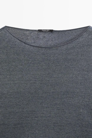 Свитер из льна с лодочкой- Заказать в России