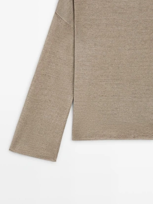 Пуловер с лодочкой из льна- Заказать в России