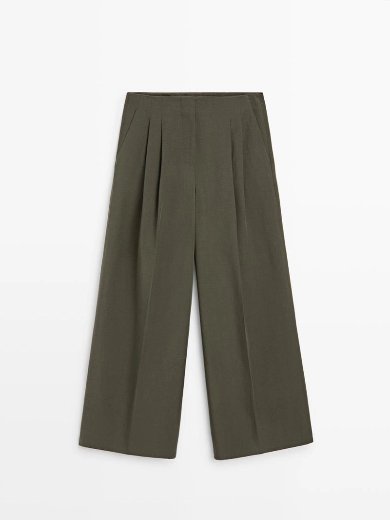 Широкие брюки с защипами