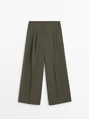 Широкие брюки с защипами- Заказать в России