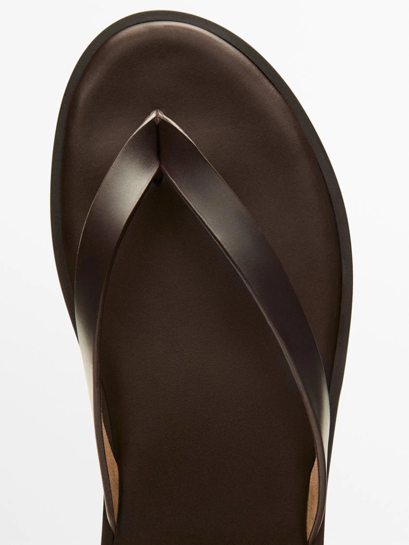 Сандалии из набуковой кожи с разделителем между пальцами - limited edition