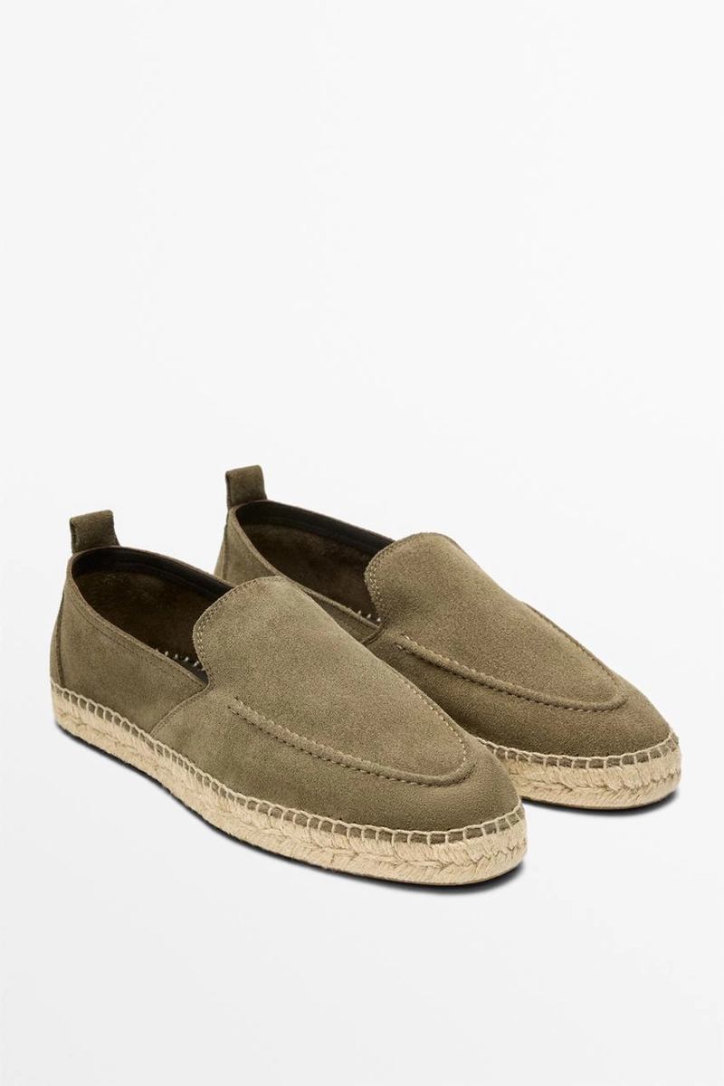 Эспадрильи из кожи с мокасинами