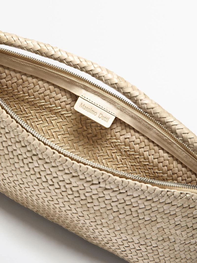 Сумка из плетеной кожи неплафированной кожи