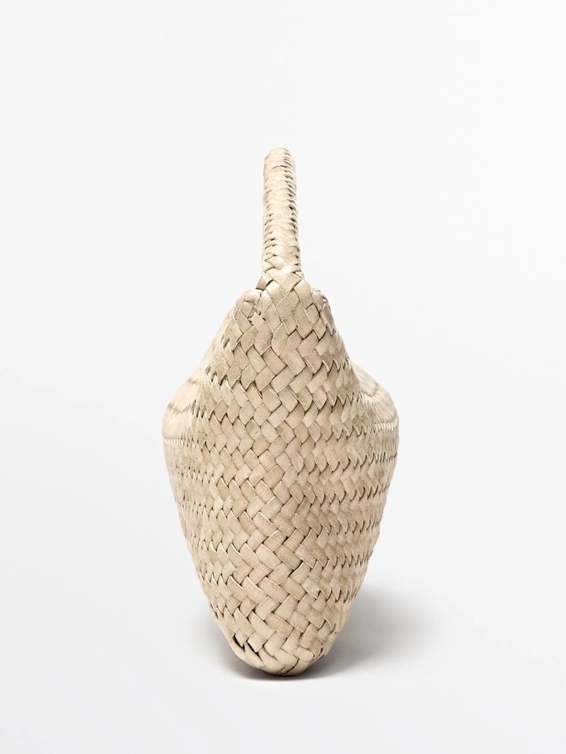 Сумка из плетеной кожи неплафированной кожи