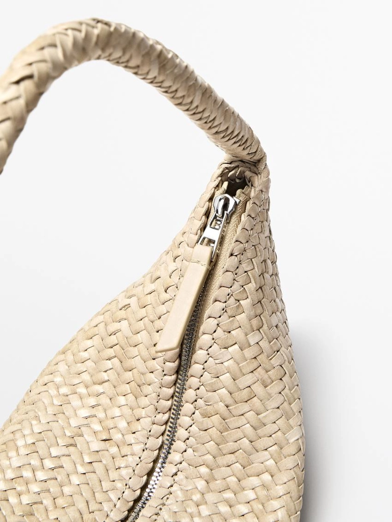 Сумка из плетеной кожи неплафированной кожи