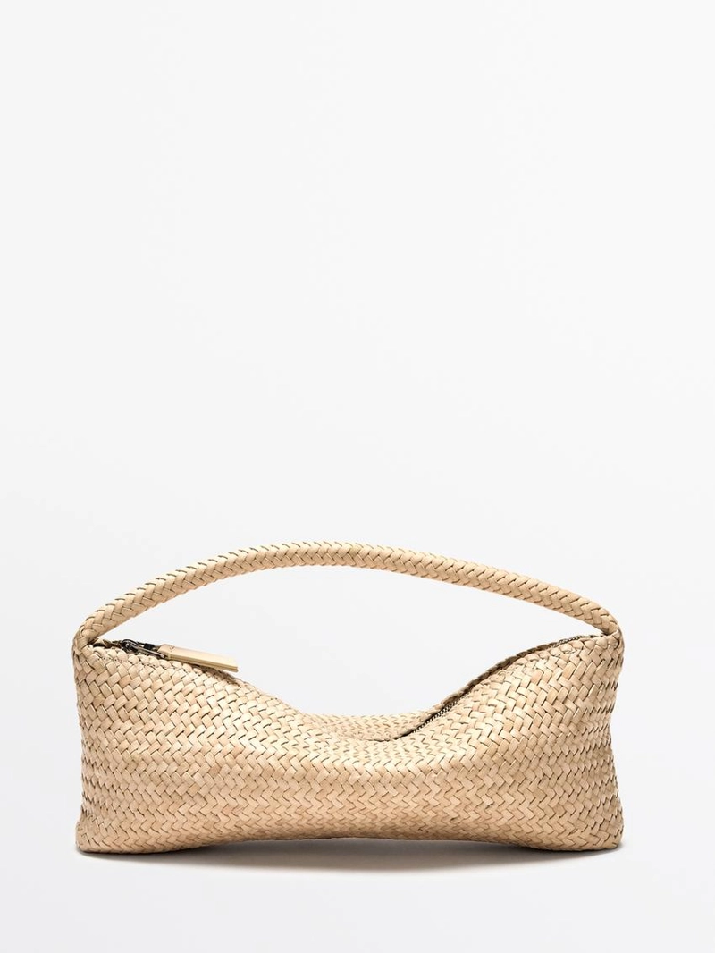 Сумка из плетеной кожи неплафированной кожи