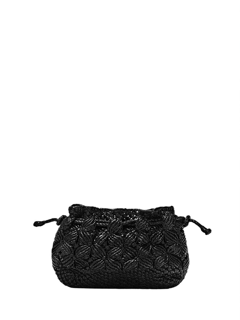 Сумочка-клатч из нубука с макраме