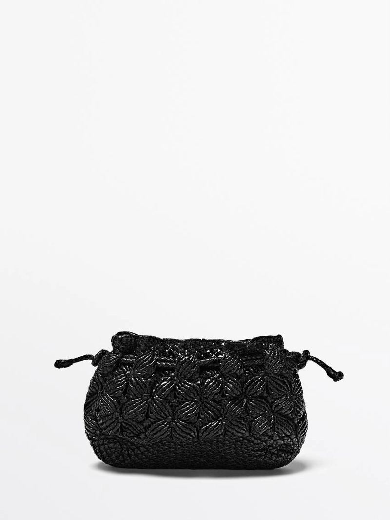 Сумочка-клатч из нубука с макраме