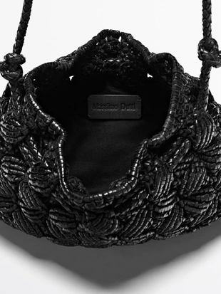 Сумочка-клатч из нубука с макраме- Заказать в России