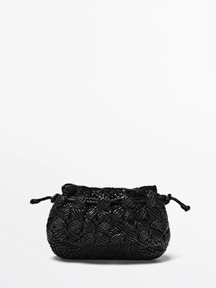 Сумочка-клатч из нубука с макраме- Заказать в России