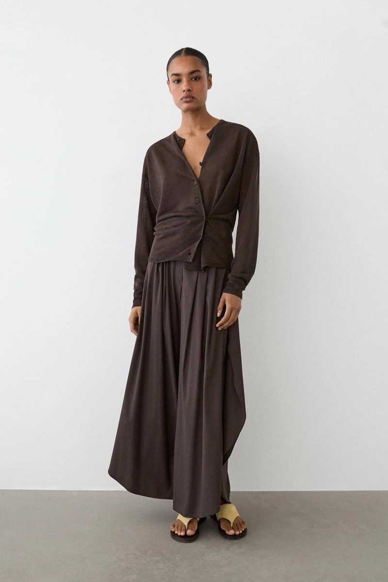 Кардиган из льняной смеси с деталями на пуговицах