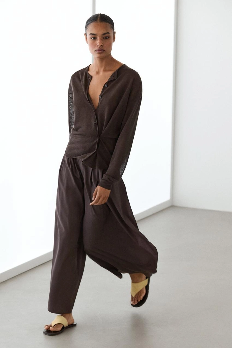 Кардиган из льняной смеси с деталями на пуговицах