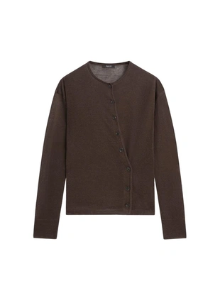 Кардиган из льняной смеси с деталями на пуговицах- Заказать в России