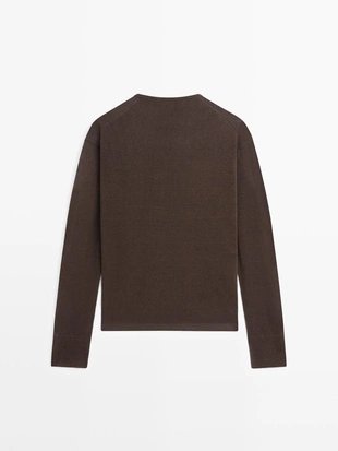 Кардиган из льняной смеси с деталями на пуговицах- Заказать в России