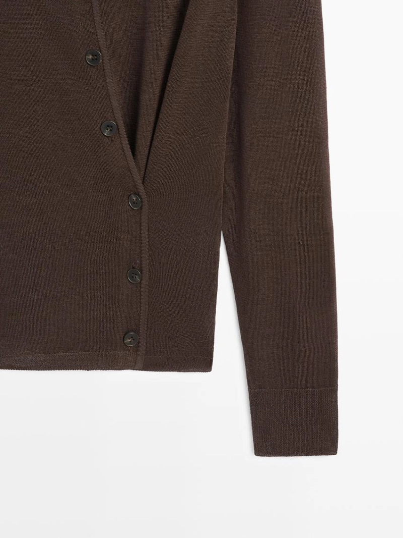 Кардиган из льняной смеси с деталями на пуговицах