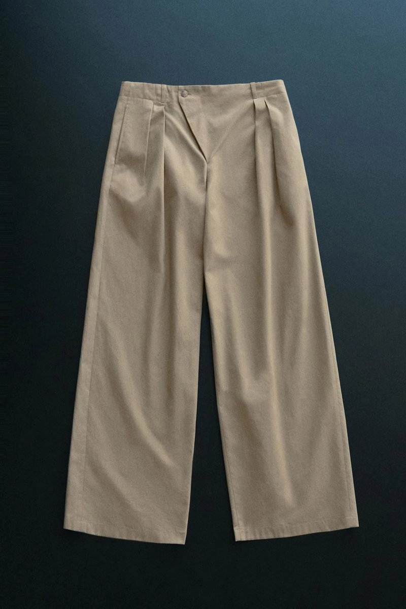 Брюки с защипами и пересекающимся застежкой - studio