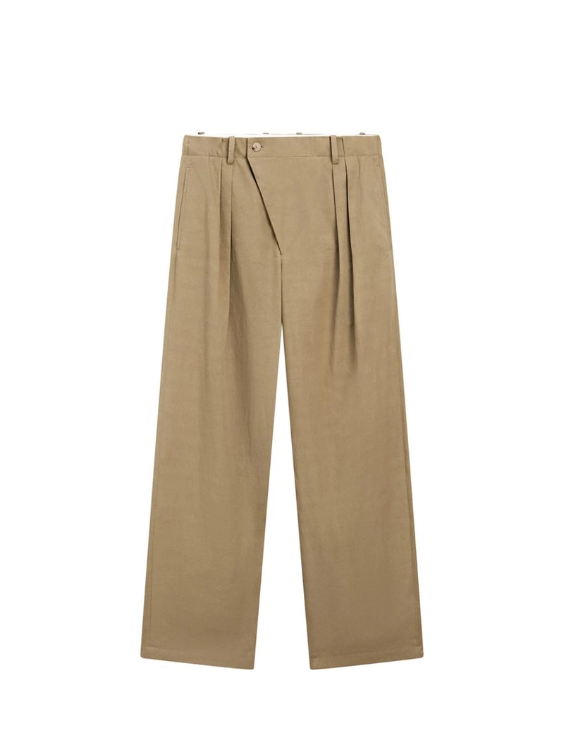 Брюки с защипами и пересекающимся застежкой - studio