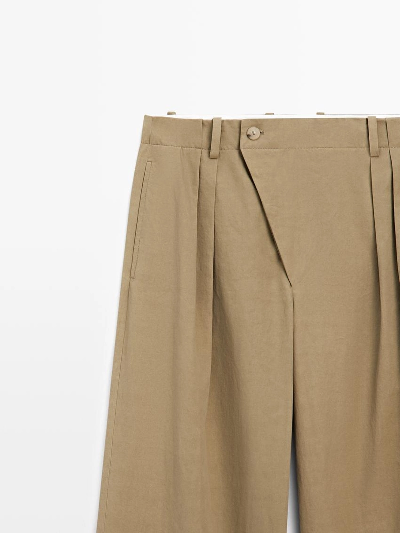 Брюки с защипами и пересекающимся застежкой - studio