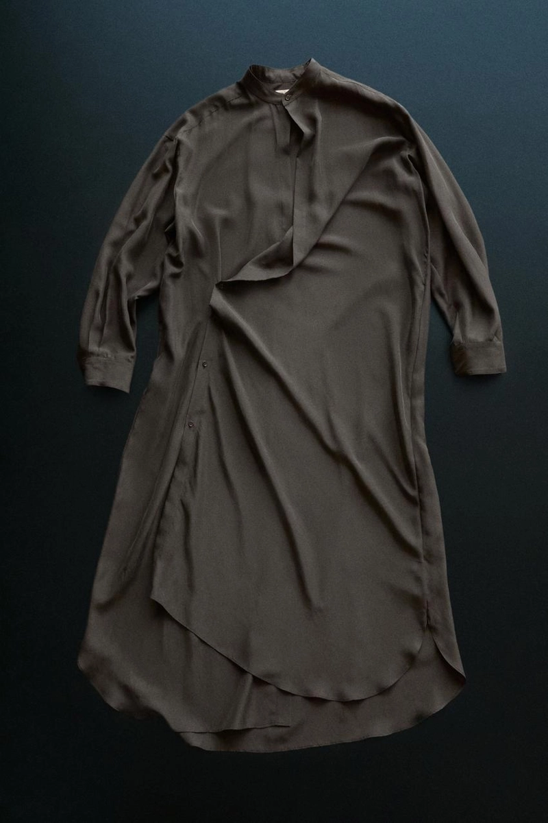 100% шелковое платье макси с деталями на застежке - studio