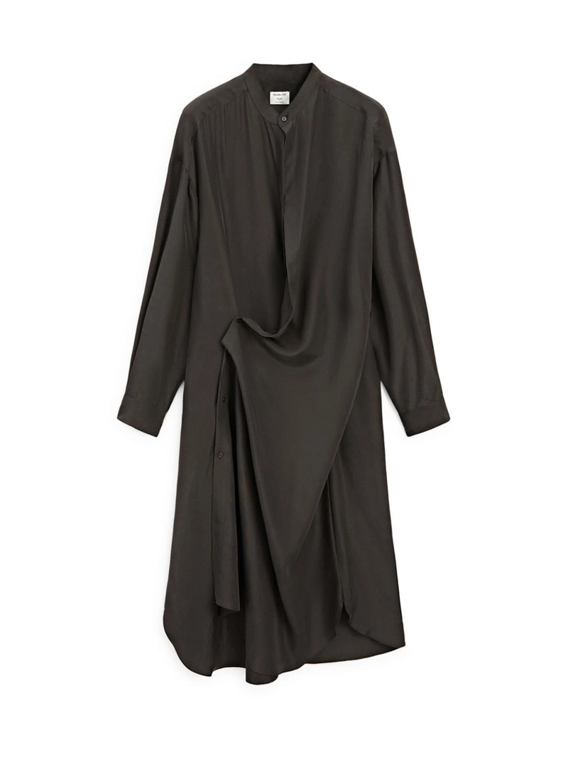 100% шелковое платье макси с деталями на застежке - studio