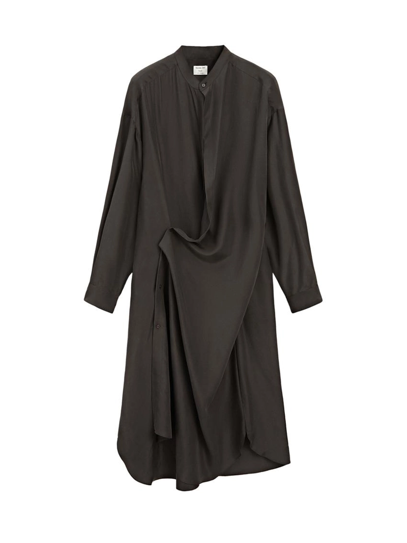 100% шелковое платье макси с деталями на застежке - studio