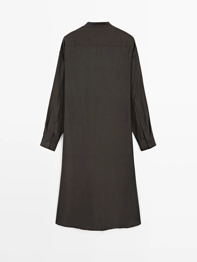 100% шелковое платье макси с деталями на застежке - studio