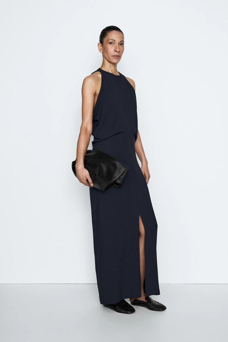 Платье миди со складками