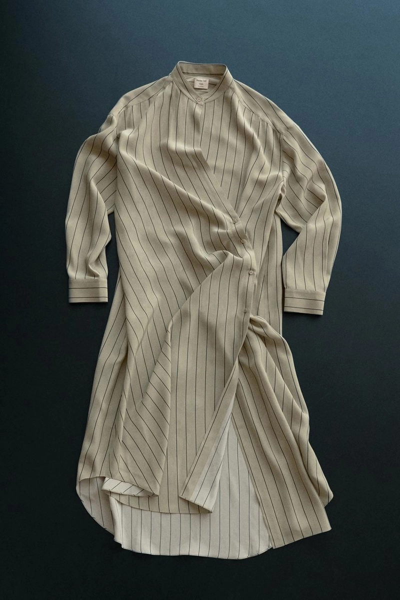 Платье из 100% шелка с асимметричным кроем - studio