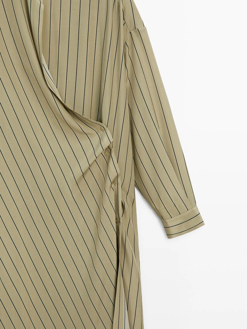 Платье из 100% шелка с асимметричным кроем - studio