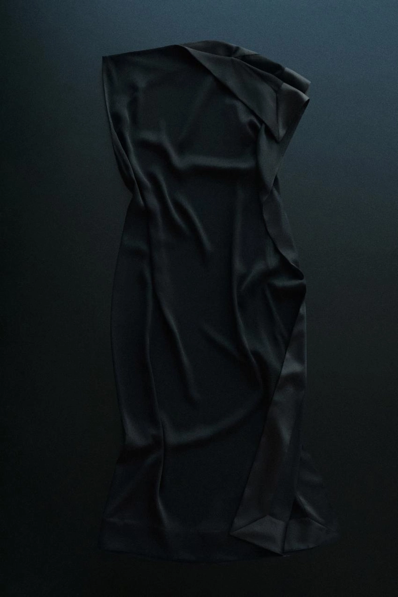 Асимметричное платье с оборками - studio