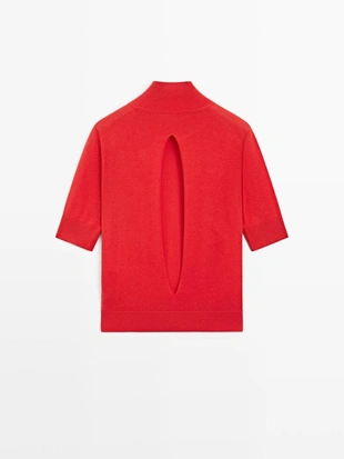 Джемпер из вязаного шелково-хлопкового трикотажа с деталями на спине - studio- Заказать в России