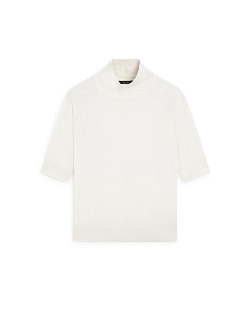 Свитер из шелково-шерстяной смеси с деталями на спине - studio