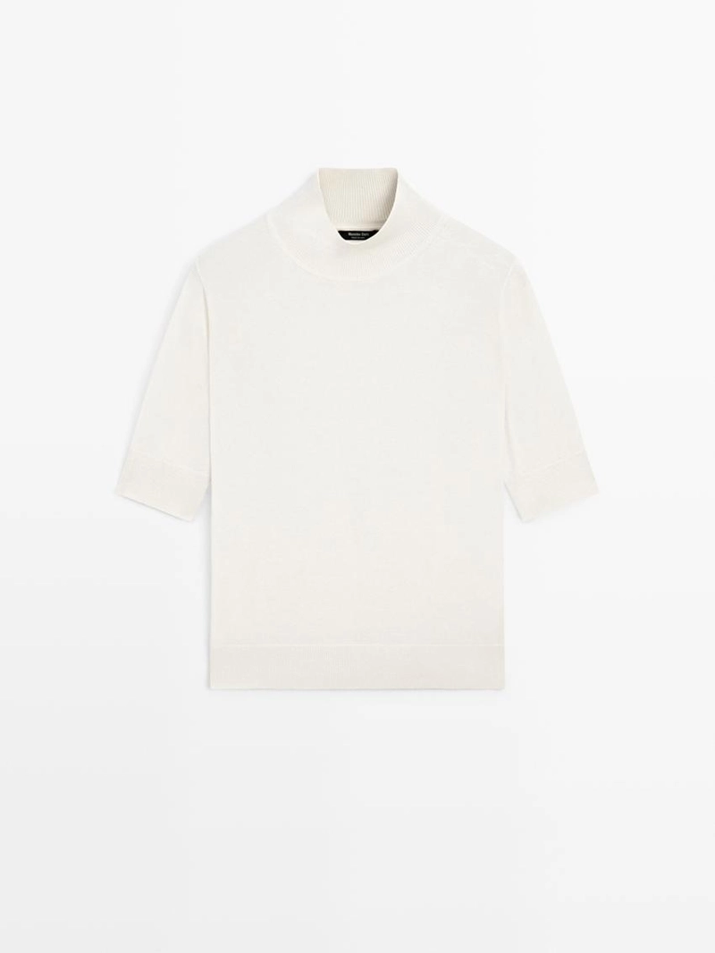 Свитер из шелково-шерстяной смеси с деталями на спине - studio