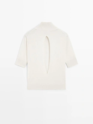 Свитер из шелково-шерстяной смеси с деталями на спине - studio- Заказать в России