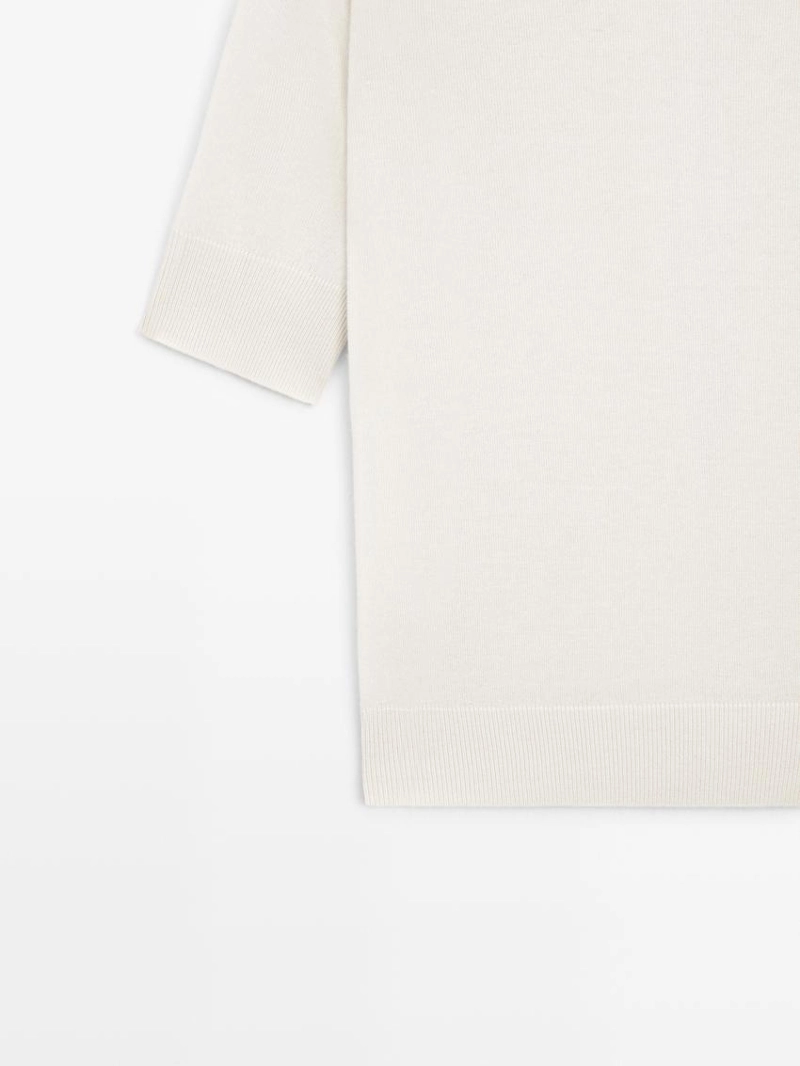 Свитер из шелково-шерстяной смеси с деталями на спине - studio