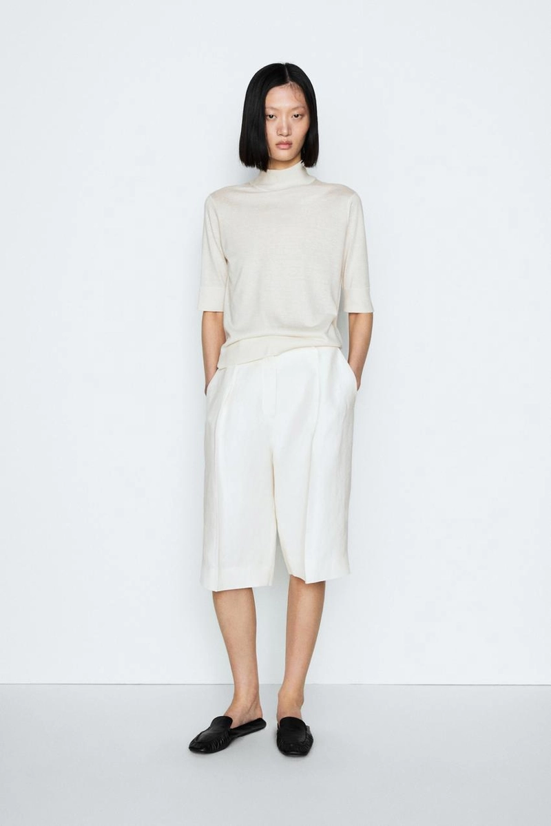 Свитер из шелково-шерстяной смеси с деталями на спине - studio